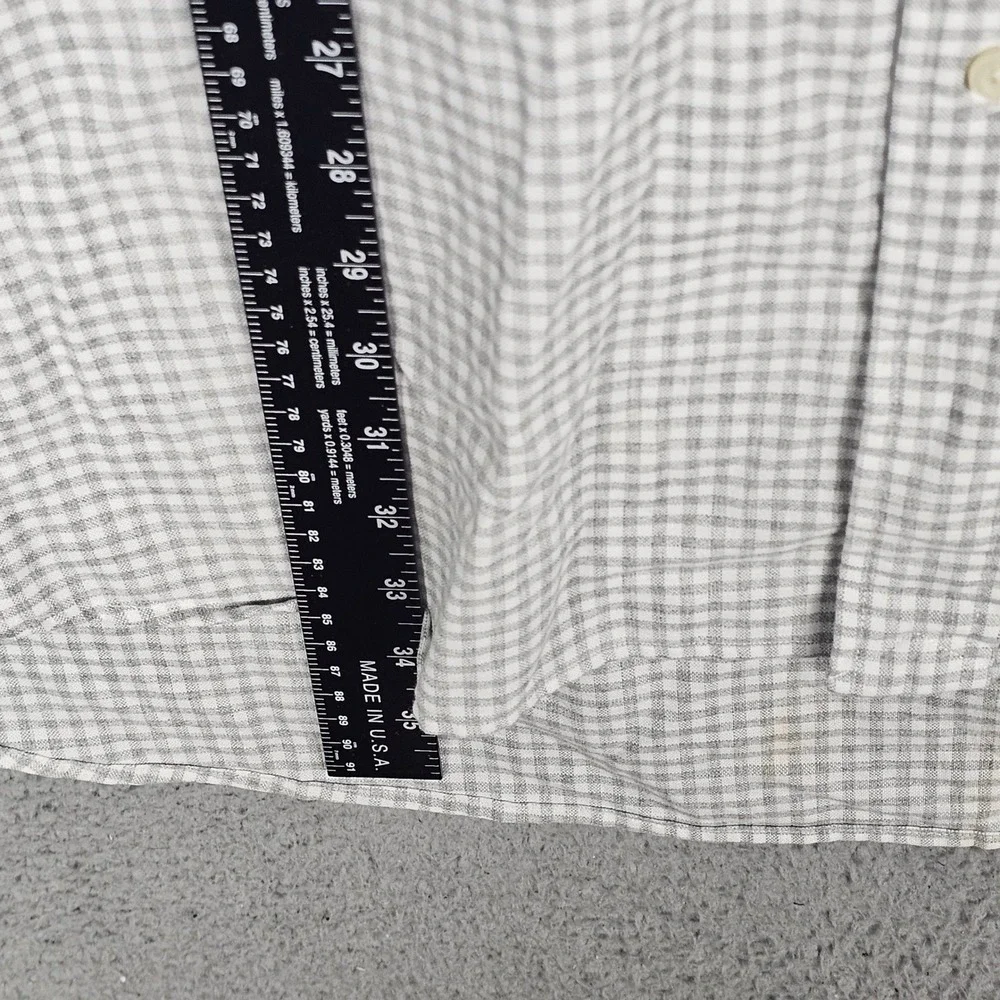Polo Ralph Lauren Shirt Mens 2XLT Grey Gingham Check Button Down Long Sleeve